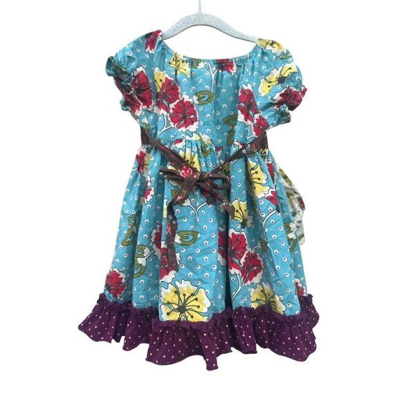 Matilda Jane Floral Dot Hot Air Balloon Apron Dress Paint By Numbers Size 2 - Picture 7 of 8